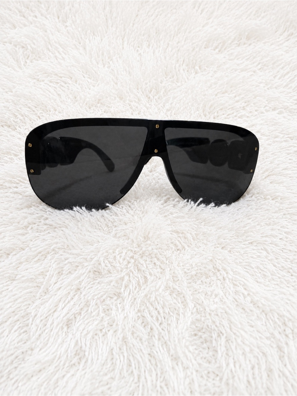 Versace Black Shield Sunglasses - Women's Fashion Accessory